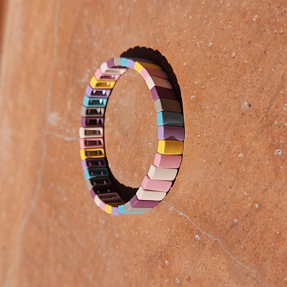 Multicolor earth tones stretch bracelet and ring set. NIP - Picture 3 of 5